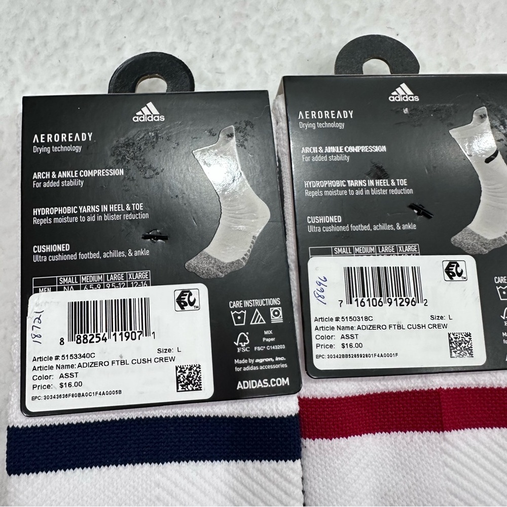 Men’s white Adizero Adidas Socks - Picture 5 of 6
